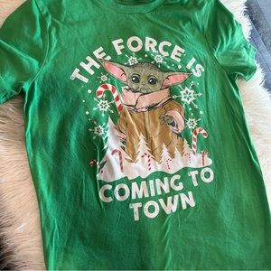 Star Wars baby yoda Christmas shirt size large youth
